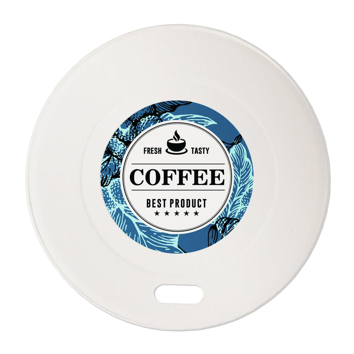 Couvercle en papier recouvert de PE - 80 mm - imprimé individuellement