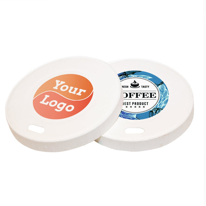 Couvercle en papier recouvert de PE - 80 mm - imprimé individuellement