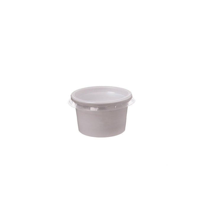 Dip bowl dressing cup with PP lid - white 30ml