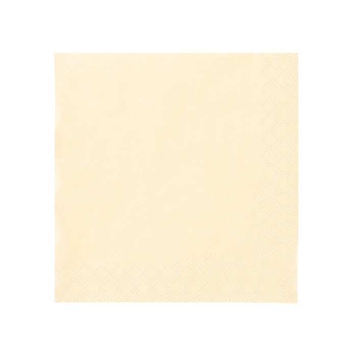 Papírové ubrousky - čtvercové krémové 33 cm 3 vrstvé 1/4 přeložení