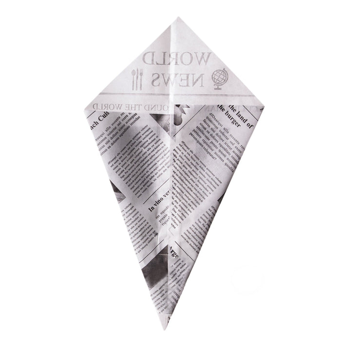 Paper Cone Bag - Print "Newspaper" for 125g