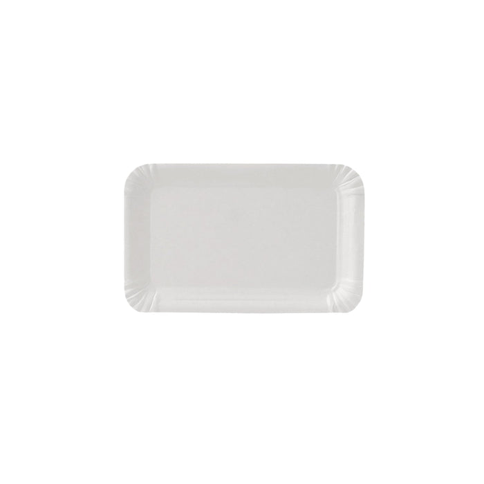 Paper plate - rectangular white 11 x 17 cm
