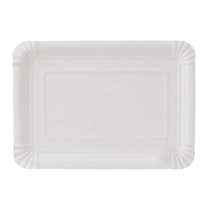 Paper plate - rectangular white 18 x 26 cm