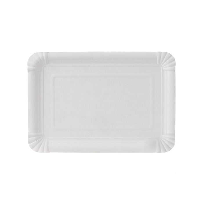 Paper plate - rectangular white 21 x 29 cm
