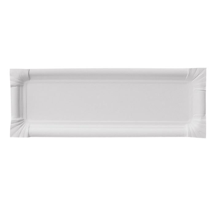 Paper plate - rectangular white 8 x 23 cm