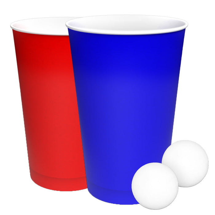 Juego de vasos de cerveza pong con pelotas - juego de cerveza pong sostenible hecho de papel 400ml (16oz) Ø 90mm