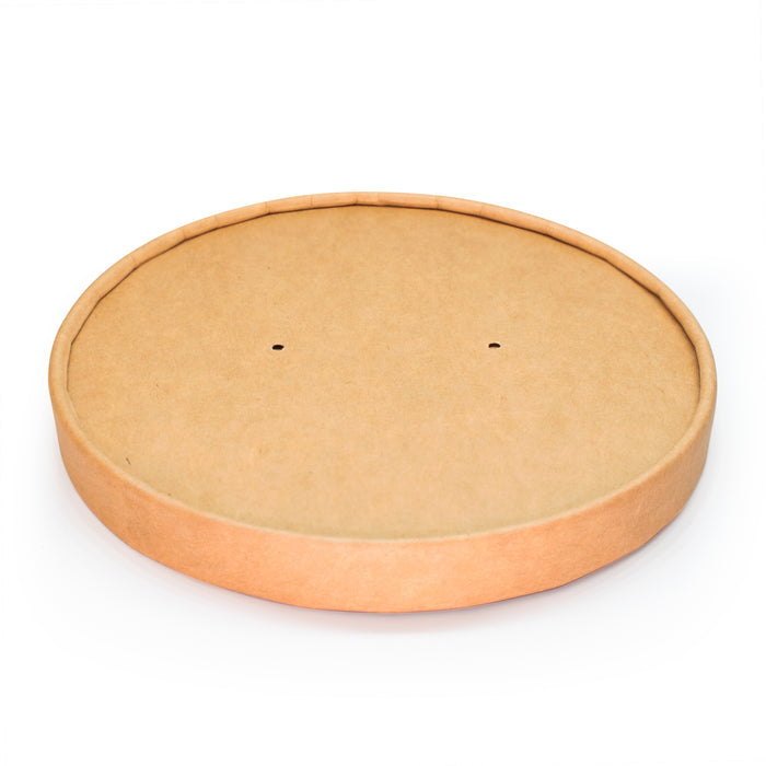 Paper lid brown round 15cm PLA