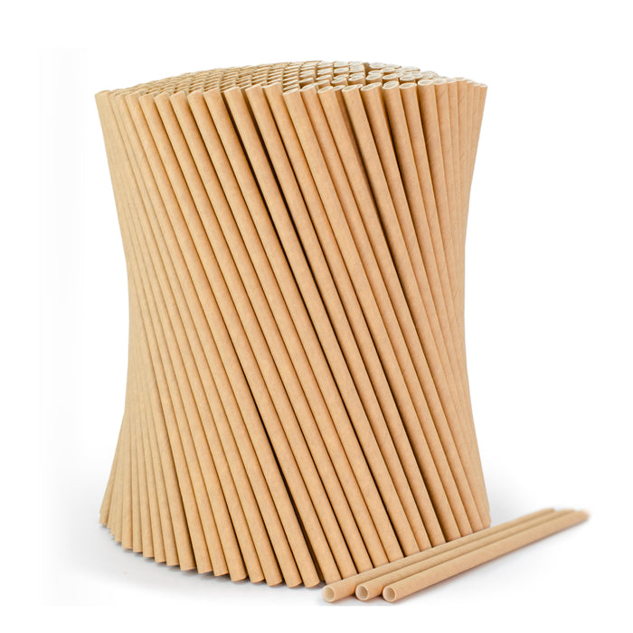 Paper straws 6 x 200 mm brown