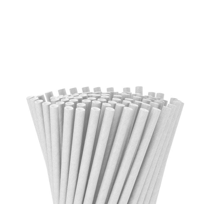 Paper straws 8x200mm white
