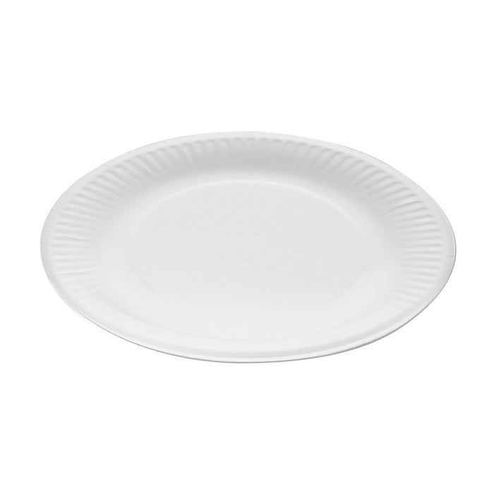 Pratos descartáveis ​​- pratos de papel Ø 23 cm branco (100 peças)