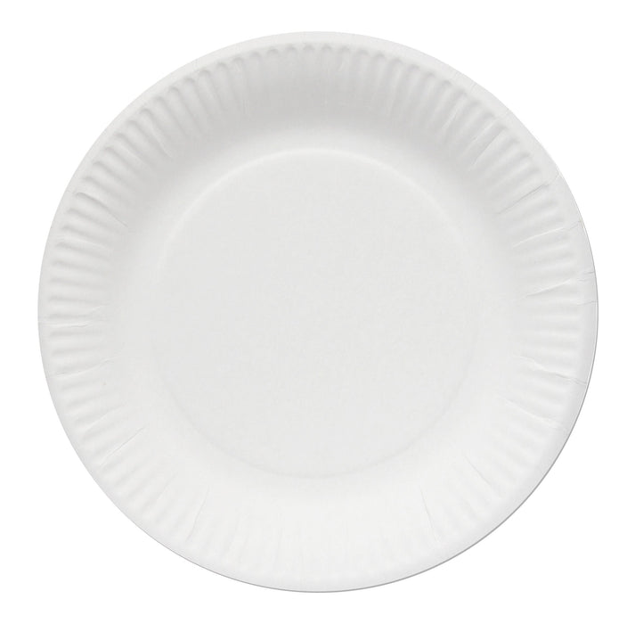 Platos desechables - platos de papel Ø 23 cm blanco (100 piezas)