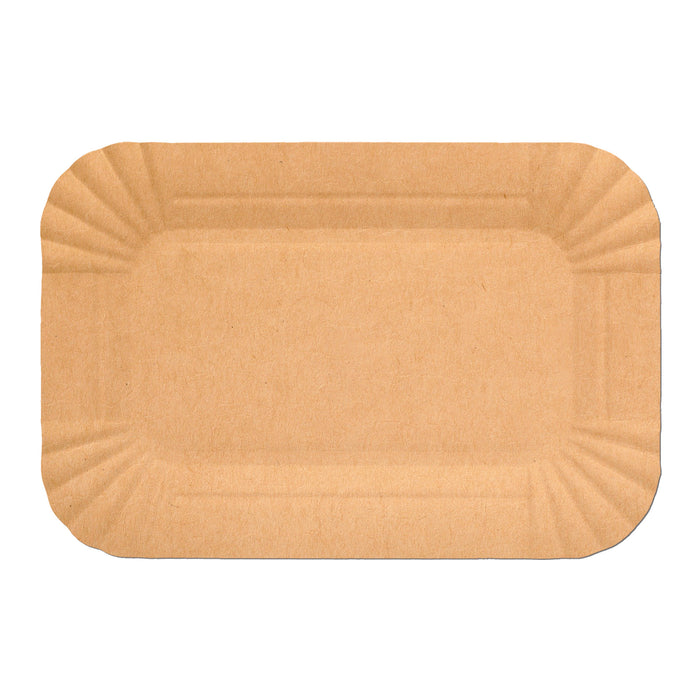 Paper plates rectangular brown 13 x 20 cm