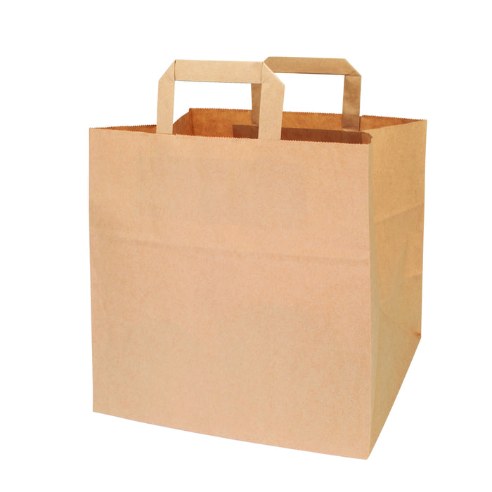 Bolsa de papel - bolsa de papel con asa - bolsa marrón 22 x 18 x 8 cm