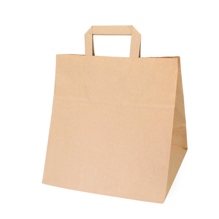 Bolsa de papel con asa - marrón 26 x 17 x 26 cm
