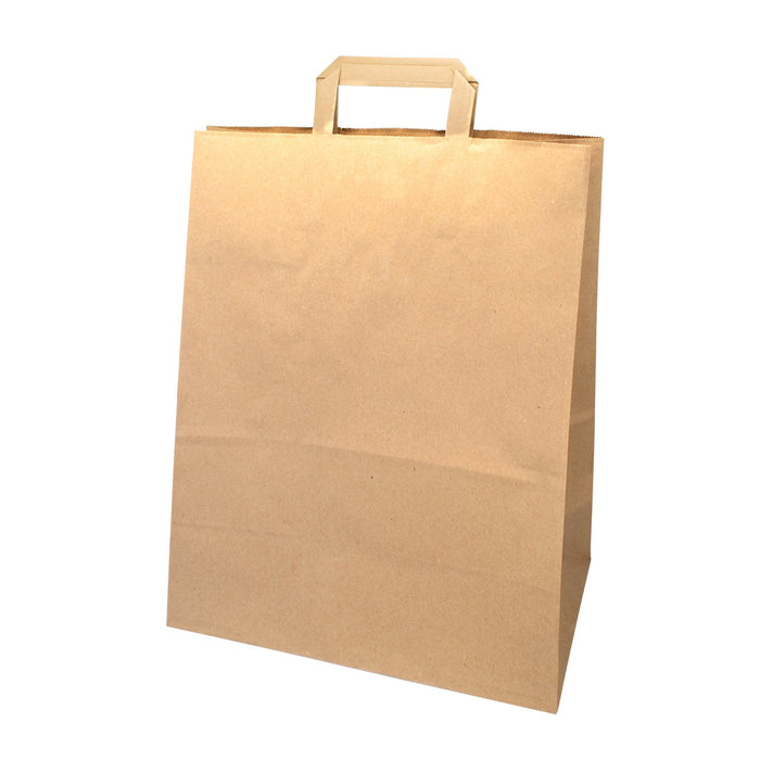 Paper carrier bag with handle - brown 32 x 16 x 39 cm