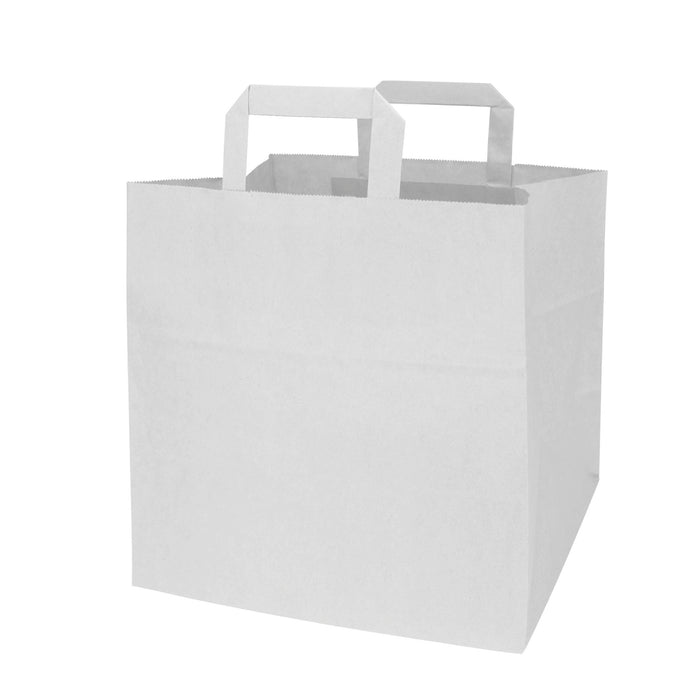 Papiertüte - Papier Tragetasche mit Henkel - weiß 22 x 18 x 8 cm Tüte