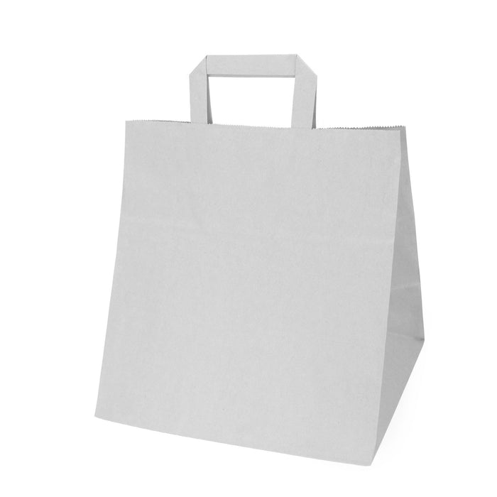 Bolsa de papel - bolsa de papel con asa - bolsa blanca de 22 x 18 x 8 cm