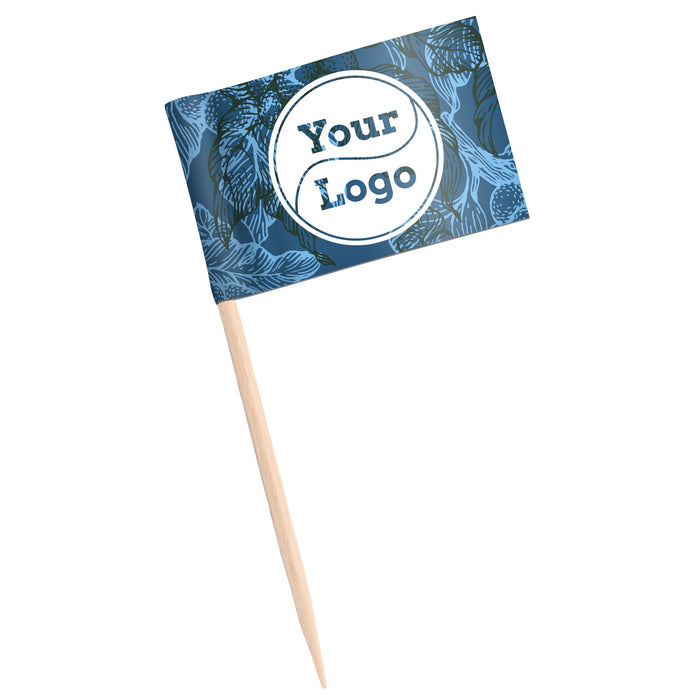 Paper portion flags rectangular - 20x40mm 70mm - individually printed