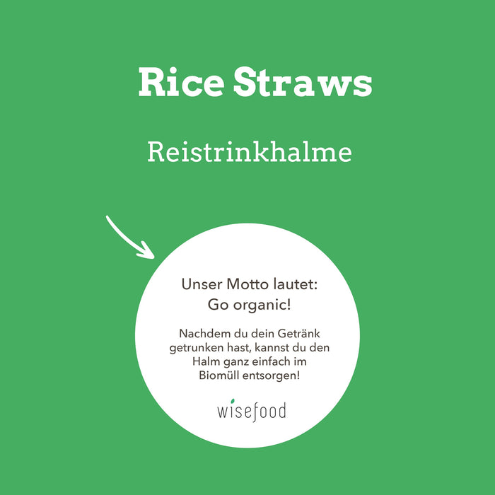 Rice drinking straws colored 22 cm Ø8 mm (90 straws)