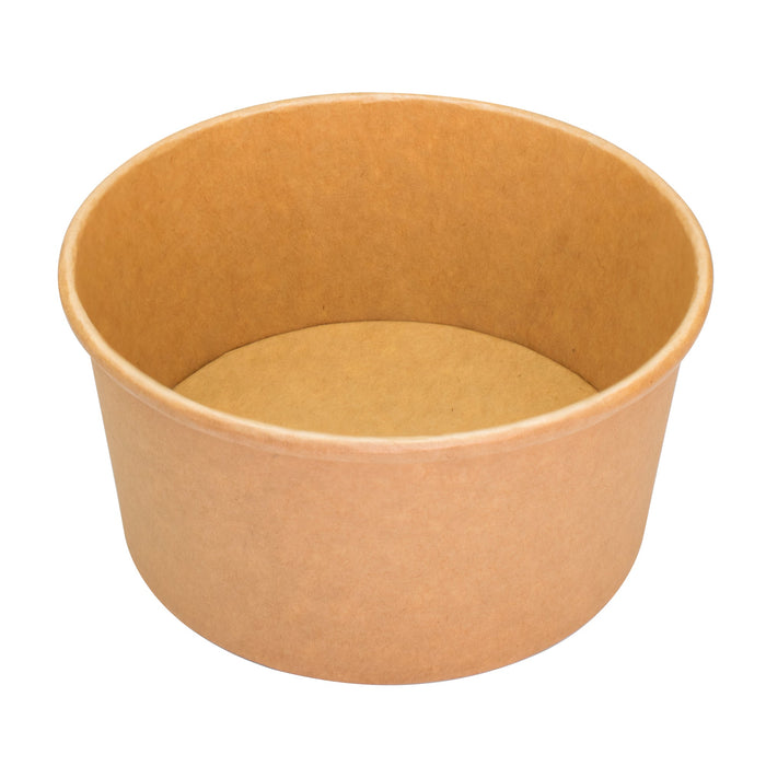 Salad Bowl with Lid - 1000ml - Paper / Cardboard Bowl Disposable - Brown