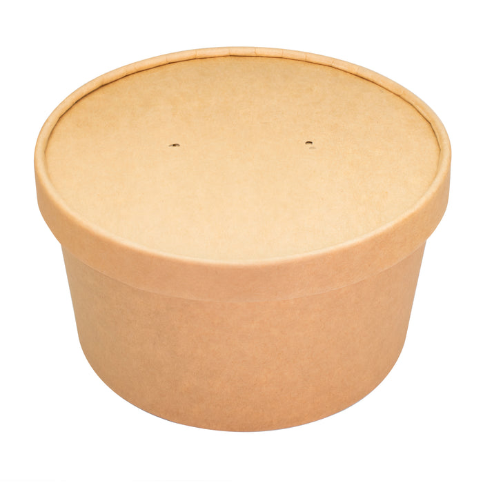 Salátová mísa s víkem - 1000ml - Papírová / kartonová mísa na jedno použití - Hnědá