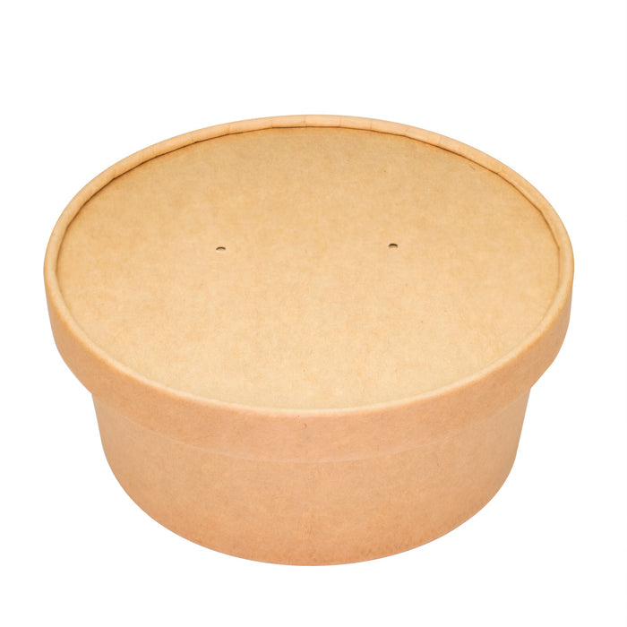 Salad Bowl with Lid - 750ml - Paper / Cardboard Bowl Disposable - Brown
