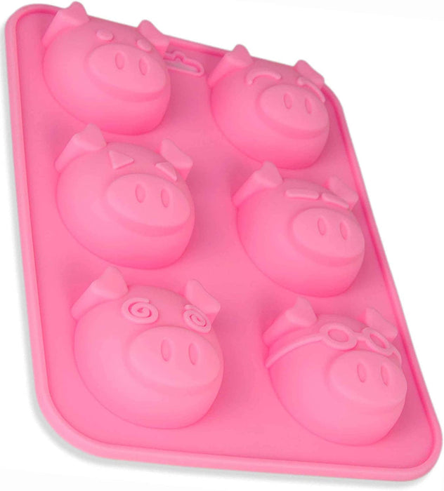 Silikonform Schweinchen - pink 23x17x3cm - Silikon Form Backen, Seife & mehr - Backform