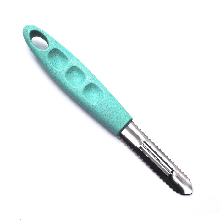 Potato peeler with pendulum blade blue