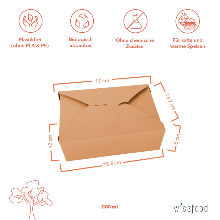 Lunchbox Take Away Box Snackbox kompostierbar - 1100ml