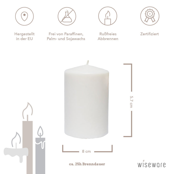 Pillar candle Candle small (9 cm) white Ø 6 cm