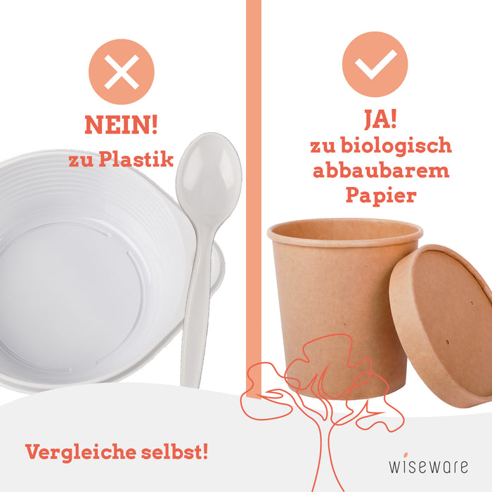 Suppenschüssel 360ml To Go Einweg - Suppenschale aus Papier — Wisefood GmbH