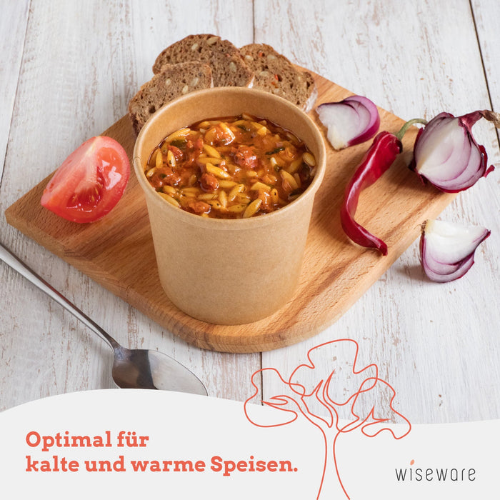 Suppenschüssel 700ml To Go Einweg - Suppenschale aus Papier - Biologis —  Wisefood GmbH