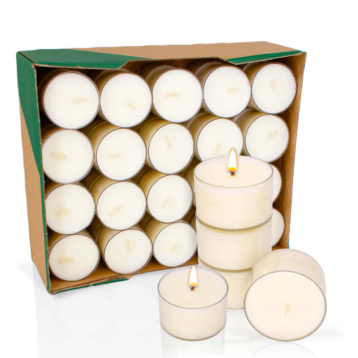 Čajové svíčky bez hliníku, udržitelné, vyrobené z bílého řepkového vosku, Ø 3,8 cm