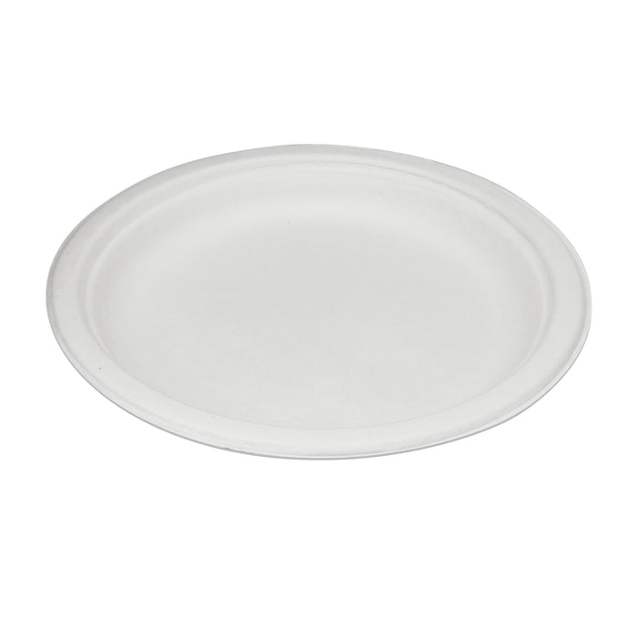 Prato de bagaço - 17 cm (redondo, branco)
