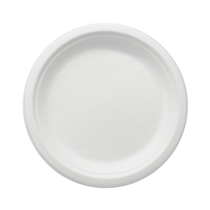 Prato de bagaço - 17 cm (redondo, branco)
