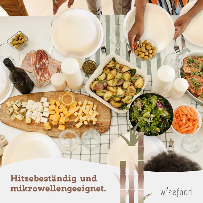 Bagasse Clamshell - 3 Fach - 46 x 20,3 x 4,6cm - (weiß)