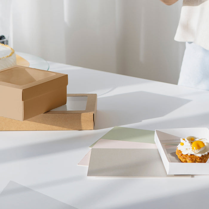Paper cake box - white 32 x 32 x 11.5 cm