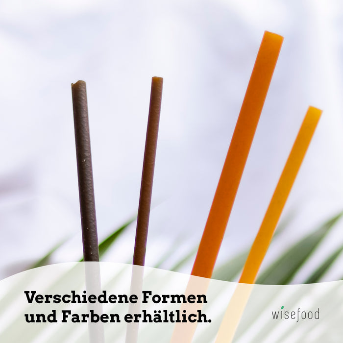 Edible drinking straws - inner Ø 3 mm, outer Ø 5 mm - thin - 22.5 cm long (brown straws)