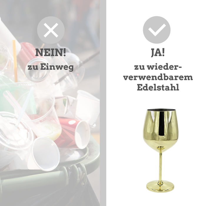 Edelstahl Weinglas gold 500ml
