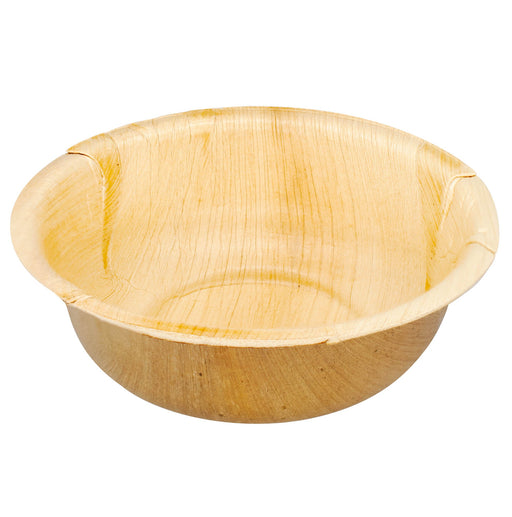 Palmblatt-Schale, rund und tief mit sichtbarer Flechtstruktur, Ø 15 cm, beige
